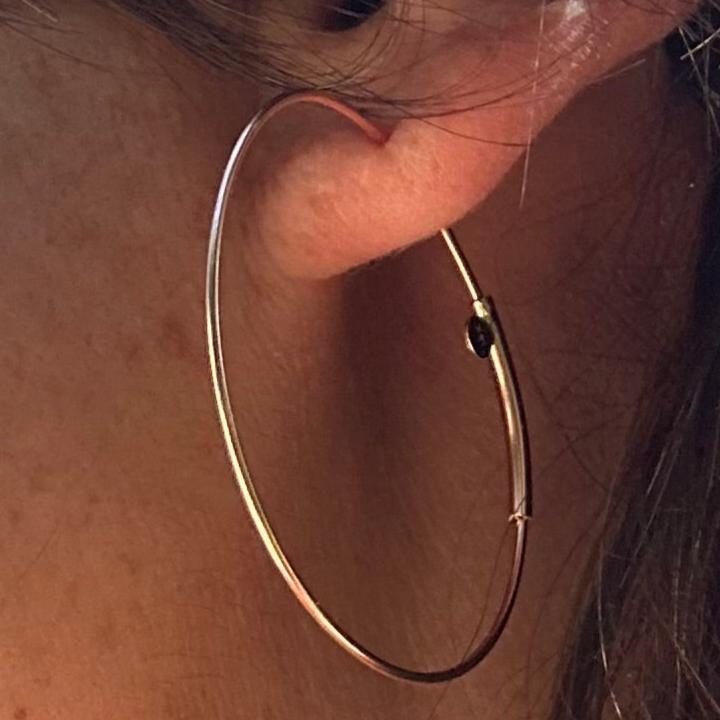 14k Rose Gold KEVAGOLD 4" Dot Hoops