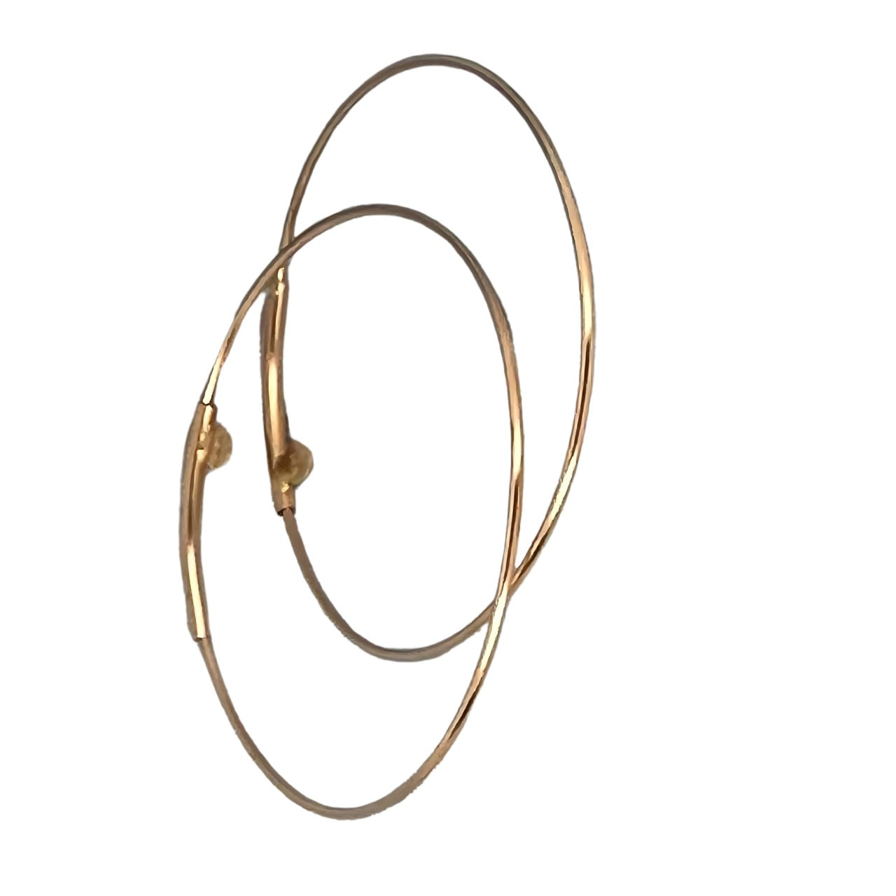 14k Rose Gold KEVAGOLD 4" Dot Hoops