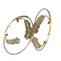 Double Gem Swinging 14k Yellow Gold Hoop Earrings with Oregon Sunstone Rondel Stones